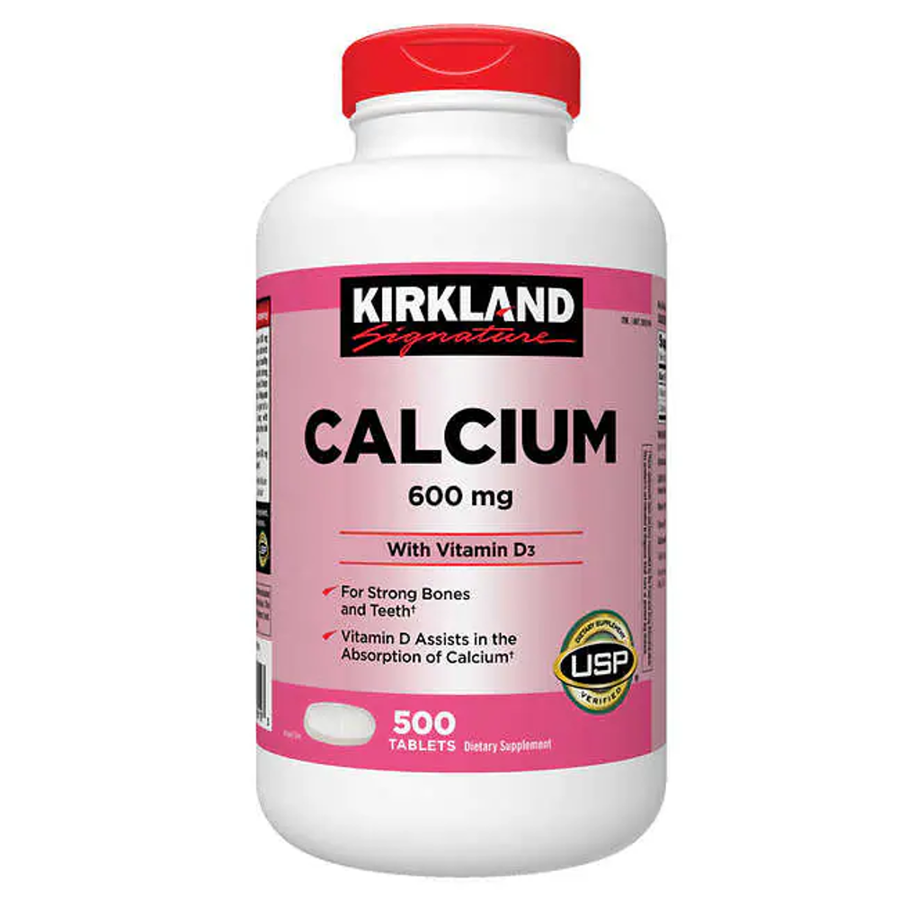 Calcium 600mg with vitamin D3 500 tab (Kirkland) - упк