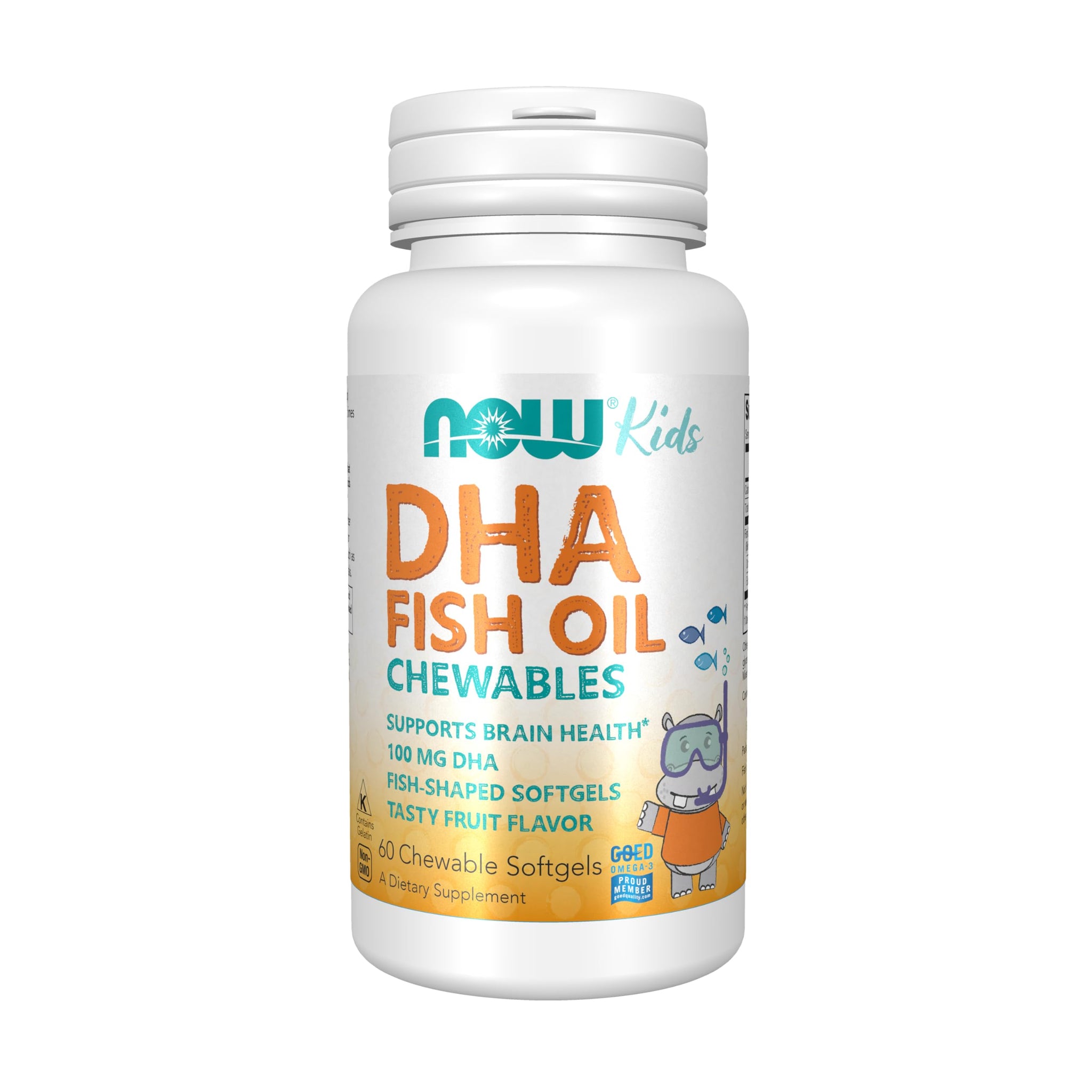 DHA Fish oil chewables 100mg 60kaps (Now kids)